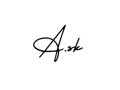 How to make A.sk name signature. Use AmerikaSignatureDemo-Regular style for creating short signs online. This is the latest handwritten sign. A.sk signature style 3 images and pictures png