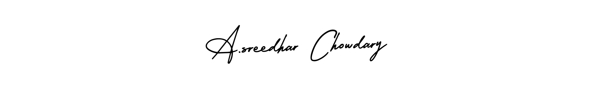 Make a beautiful signature design for name A.sreedhar Chowdary. With this signature (AmerikaSignatureDemo-Regular) style, you can create a handwritten signature for free. A.sreedhar Chowdary signature style 3 images and pictures png