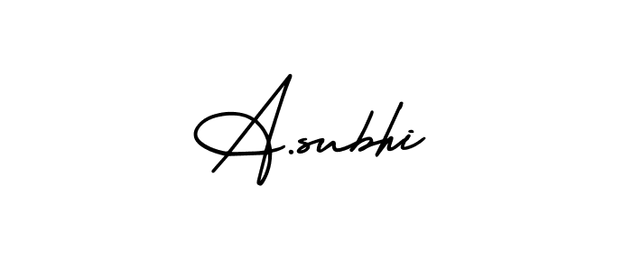 How to make A.subhi signature? AmerikaSignatureDemo-Regular is a professional autograph style. Create handwritten signature for A.subhi name. A.subhi signature style 3 images and pictures png