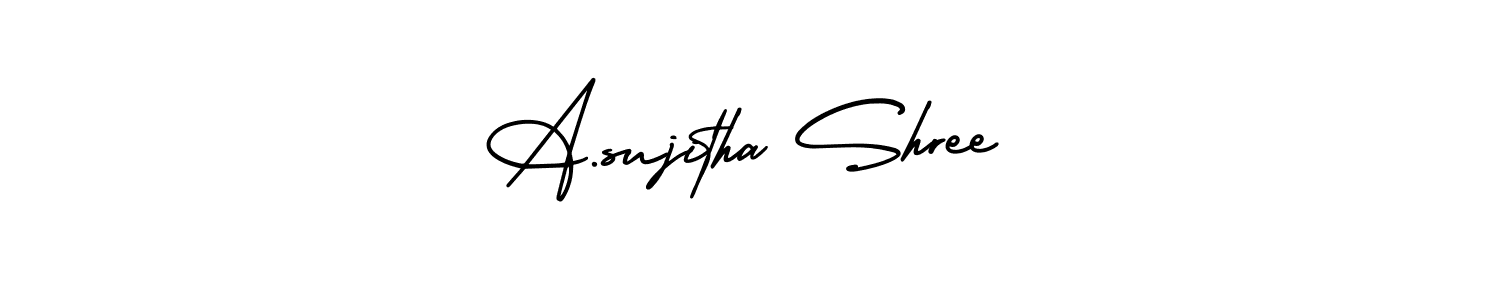 How to Draw A.sujitha Shree signature style? AmerikaSignatureDemo-Regular is a latest design signature styles for name A.sujitha Shree. A.sujitha Shree signature style 3 images and pictures png