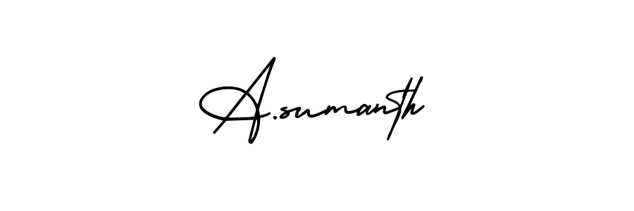 Create a beautiful signature design for name A.sumanth. With this signature (AmerikaSignatureDemo-Regular) fonts, you can make a handwritten signature for free. A.sumanth signature style 3 images and pictures png