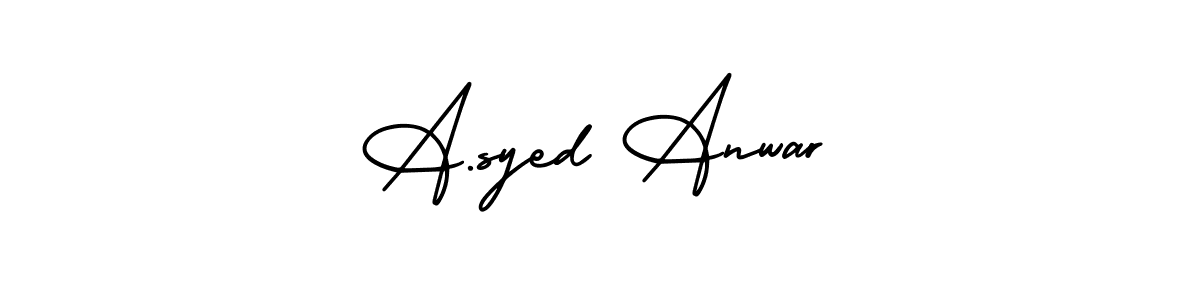 How to make A.syed Anwar name signature. Use AmerikaSignatureDemo-Regular style for creating short signs online. This is the latest handwritten sign. A.syed Anwar signature style 3 images and pictures png