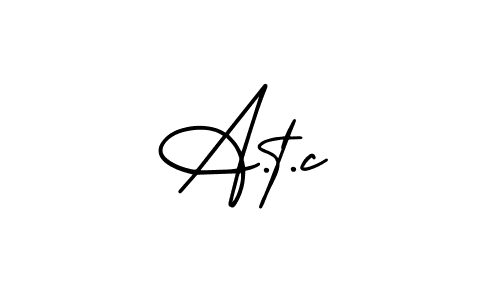 Create a beautiful signature design for name A.t.c. With this signature (AmerikaSignatureDemo-Regular) fonts, you can make a handwritten signature for free. A.t.c signature style 3 images and pictures png