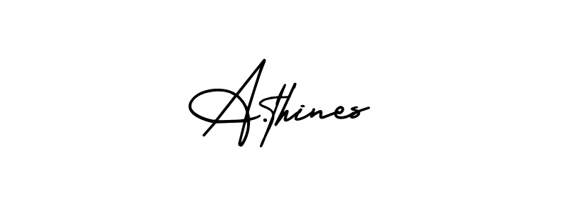 You should practise on your own different ways (AmerikaSignatureDemo-Regular) to write your name (A.thines) in signature. don't let someone else do it for you. A.thines signature style 3 images and pictures png