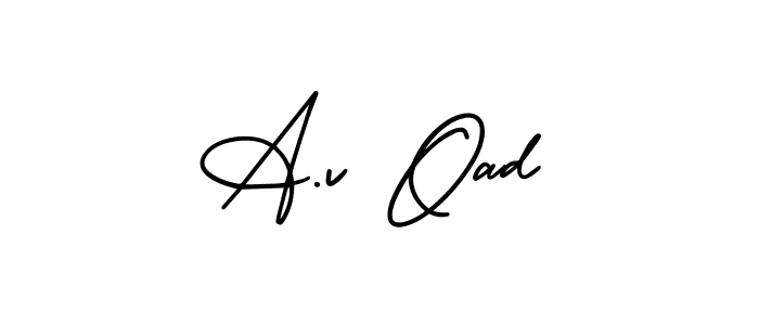 Create a beautiful signature design for name A.v Oad. With this signature (AmerikaSignatureDemo-Regular) fonts, you can make a handwritten signature for free. A.v Oad signature style 3 images and pictures png