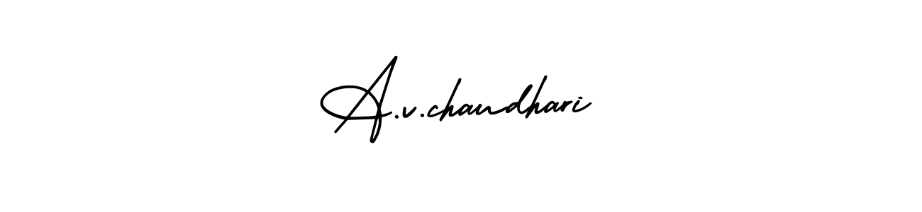 Use a signature maker to create a handwritten signature online. With this signature software, you can design (AmerikaSignatureDemo-Regular) your own signature for name A.v.chaudhari. A.v.chaudhari signature style 3 images and pictures png