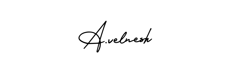 Use a signature maker to create a handwritten signature online. With this signature software, you can design (AmerikaSignatureDemo-Regular) your own signature for name A.velnesh. A.velnesh signature style 3 images and pictures png