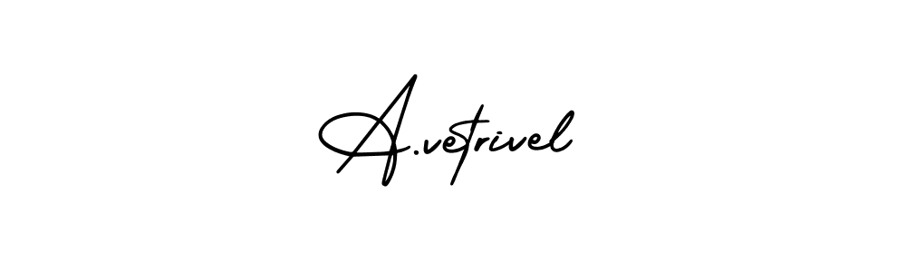 The best way (AmerikaSignatureDemo-Regular) to make a short signature is to pick only two or three words in your name. The name A.vetrivel include a total of six letters. For converting this name. A.vetrivel signature style 3 images and pictures png