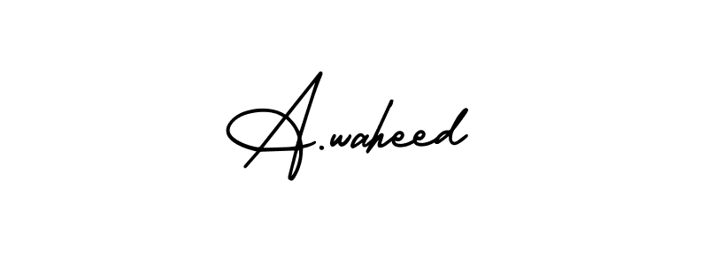 if you are searching for the best signature style for your name A.waheed. so please give up your signature search. here we have designed multiple signature styles  using AmerikaSignatureDemo-Regular. A.waheed signature style 3 images and pictures png