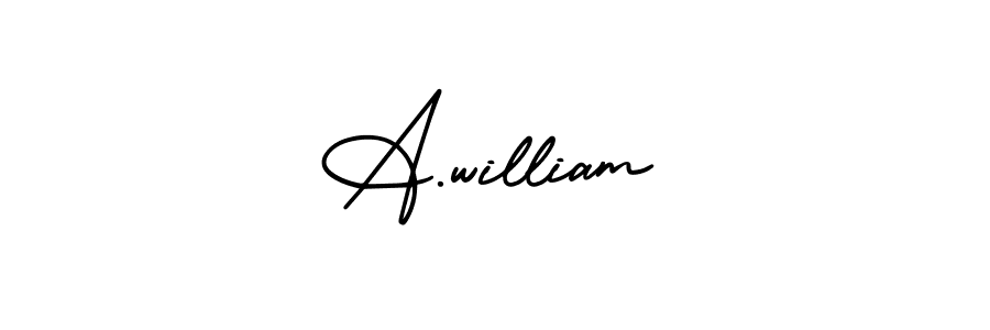 Use a signature maker to create a handwritten signature online. With this signature software, you can design (AmerikaSignatureDemo-Regular) your own signature for name A.william. A.william signature style 3 images and pictures png