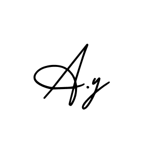 How to make A.y name signature. Use AmerikaSignatureDemo-Regular style for creating short signs online. This is the latest handwritten sign. A.y signature style 3 images and pictures png