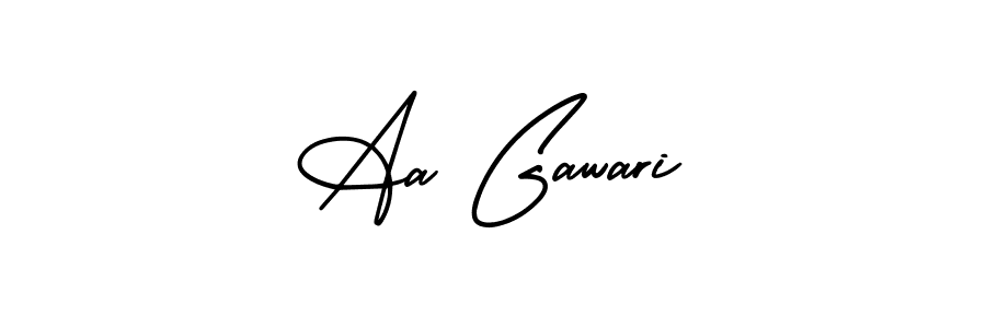 You should practise on your own different ways (AmerikaSignatureDemo-Regular) to write your name (Aa Gawari) in signature. don't let someone else do it for you. Aa Gawari signature style 3 images and pictures png