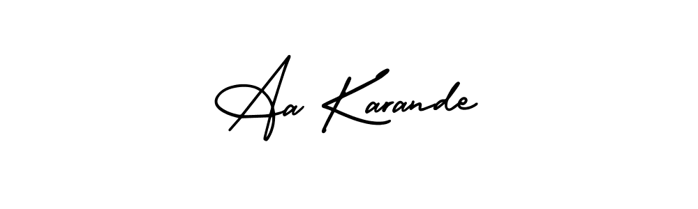 How to make Aa Karande name signature. Use AmerikaSignatureDemo-Regular style for creating short signs online. This is the latest handwritten sign. Aa Karande signature style 3 images and pictures png