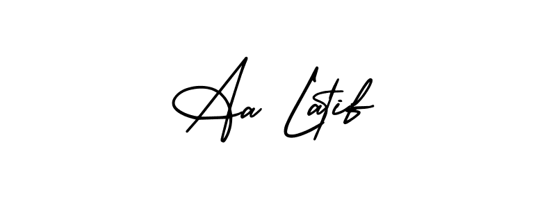 How to Draw Aa Latif signature style? AmerikaSignatureDemo-Regular is a latest design signature styles for name Aa Latif. Aa Latif signature style 3 images and pictures png