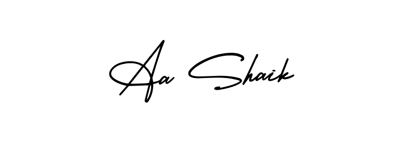 You should practise on your own different ways (AmerikaSignatureDemo-Regular) to write your name (Aa Shaik) in signature. don't let someone else do it for you. Aa Shaik signature style 3 images and pictures png