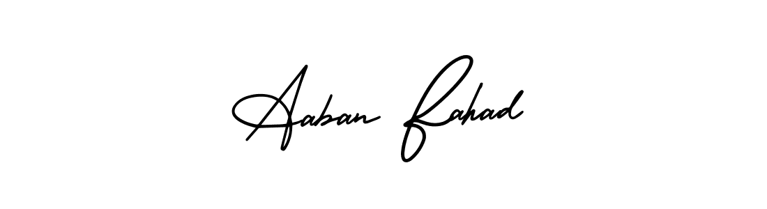 How to make Aaban Fahad signature? AmerikaSignatureDemo-Regular is a professional autograph style. Create handwritten signature for Aaban Fahad name. Aaban Fahad signature style 3 images and pictures png