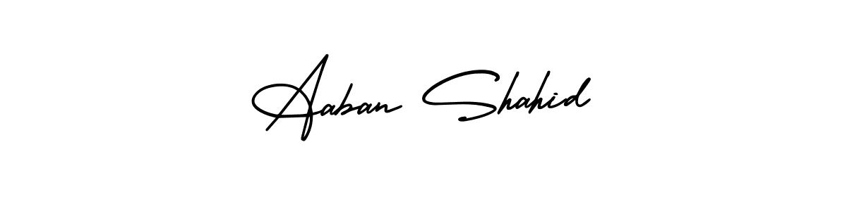 Also You can easily find your signature by using the search form. We will create Aaban Shahid name handwritten signature images for you free of cost using AmerikaSignatureDemo-Regular sign style. Aaban Shahid signature style 3 images and pictures png