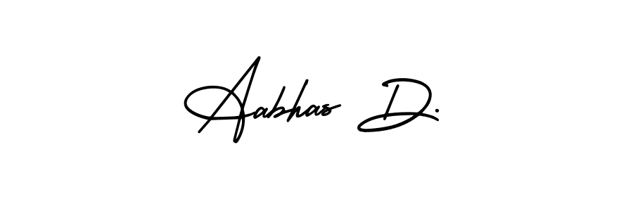 The best way (AmerikaSignatureDemo-Regular) to make a short signature is to pick only two or three words in your name. The name Aabhas D. include a total of six letters. For converting this name. Aabhas D. signature style 3 images and pictures png