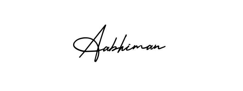 Use a signature maker to create a handwritten signature online. With this signature software, you can design (AmerikaSignatureDemo-Regular) your own signature for name Aabhiman. Aabhiman signature style 3 images and pictures png