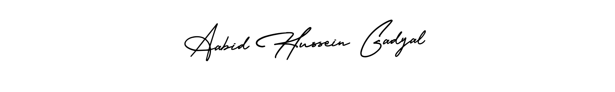 Make a beautiful signature design for name Aabid Hussein Gadyal. With this signature (AmerikaSignatureDemo-Regular) style, you can create a handwritten signature for free. Aabid Hussein Gadyal signature style 3 images and pictures png