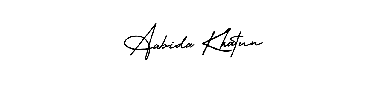 Make a short Aabida Khatun signature style. Manage your documents anywhere anytime using AmerikaSignatureDemo-Regular. Create and add eSignatures, submit forms, share and send files easily. Aabida Khatun signature style 3 images and pictures png