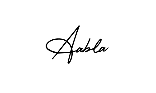Use a signature maker to create a handwritten signature online. With this signature software, you can design (AmerikaSignatureDemo-Regular) your own signature for name Aabla. Aabla signature style 3 images and pictures png