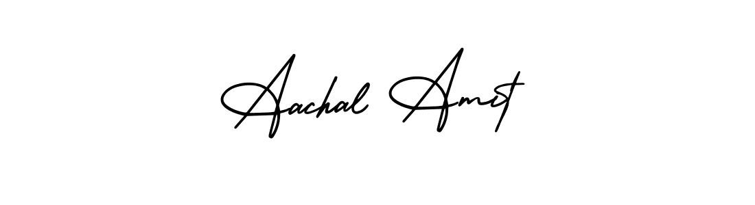 The best way (AmerikaSignatureDemo-Regular) to make a short signature is to pick only two or three words in your name. The name Aachal Amit include a total of six letters. For converting this name. Aachal Amit signature style 3 images and pictures png