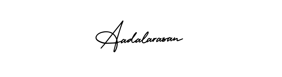 How to make Aadalarasan name signature. Use AmerikaSignatureDemo-Regular style for creating short signs online. This is the latest handwritten sign. Aadalarasan signature style 3 images and pictures png