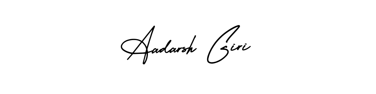 The best way (AmerikaSignatureDemo-Regular) to make a short signature is to pick only two or three words in your name. The name Aadarsh Giri include a total of six letters. For converting this name. Aadarsh Giri signature style 3 images and pictures png