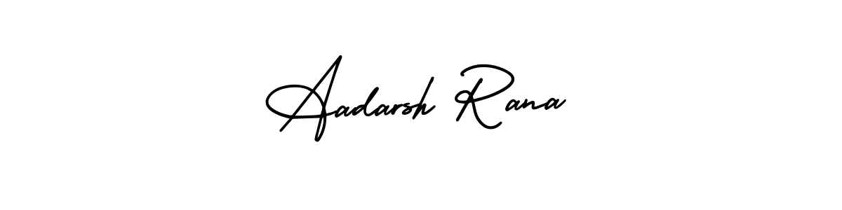 The best way (AmerikaSignatureDemo-Regular) to make a short signature is to pick only two or three words in your name. The name Aadarsh Rana include a total of six letters. For converting this name. Aadarsh Rana signature style 3 images and pictures png