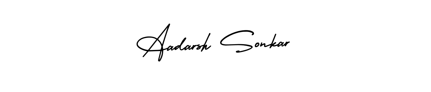Aadarsh Sonkar stylish signature style. Best Handwritten Sign (AmerikaSignatureDemo-Regular) for my name. Handwritten Signature Collection Ideas for my name Aadarsh Sonkar. Aadarsh Sonkar signature style 3 images and pictures png