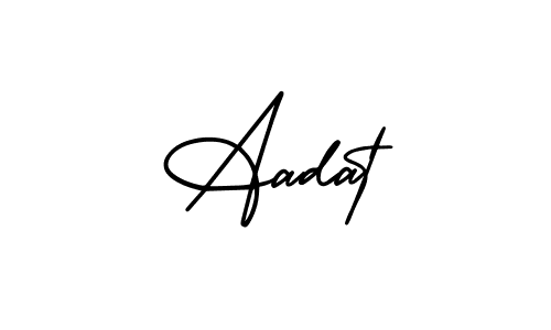 Similarly AmerikaSignatureDemo-Regular is the best handwritten signature design. Signature creator online .You can use it as an online autograph creator for name Aadat. Aadat signature style 3 images and pictures png