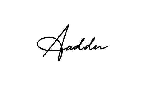 You should practise on your own different ways (AmerikaSignatureDemo-Regular) to write your name (Aaddu) in signature. don't let someone else do it for you. Aaddu signature style 3 images and pictures png