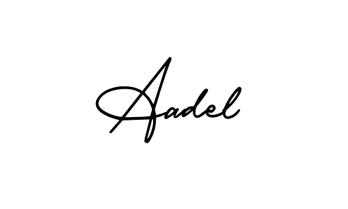 Similarly AmerikaSignatureDemo-Regular is the best handwritten signature design. Signature creator online .You can use it as an online autograph creator for name Aadel. Aadel signature style 3 images and pictures png