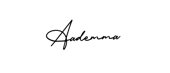 The best way (AmerikaSignatureDemo-Regular) to make a short signature is to pick only two or three words in your name. The name Aademma include a total of six letters. For converting this name. Aademma signature style 3 images and pictures png