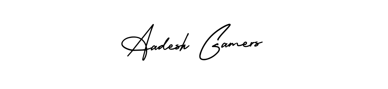 It looks lik you need a new signature style for name Aadesh Gamers. Design unique handwritten (AmerikaSignatureDemo-Regular) signature with our free signature maker in just a few clicks. Aadesh Gamers signature style 3 images and pictures png