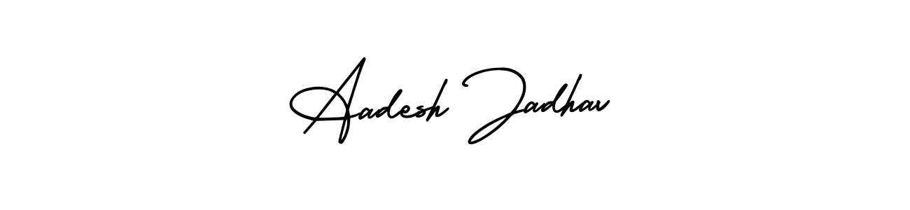 Use a signature maker to create a handwritten signature online. With this signature software, you can design (AmerikaSignatureDemo-Regular) your own signature for name Aadesh Jadhav. Aadesh Jadhav signature style 3 images and pictures png