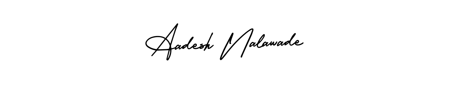 Use a signature maker to create a handwritten signature online. With this signature software, you can design (AmerikaSignatureDemo-Regular) your own signature for name Aadesh Nalawade. Aadesh Nalawade signature style 3 images and pictures png