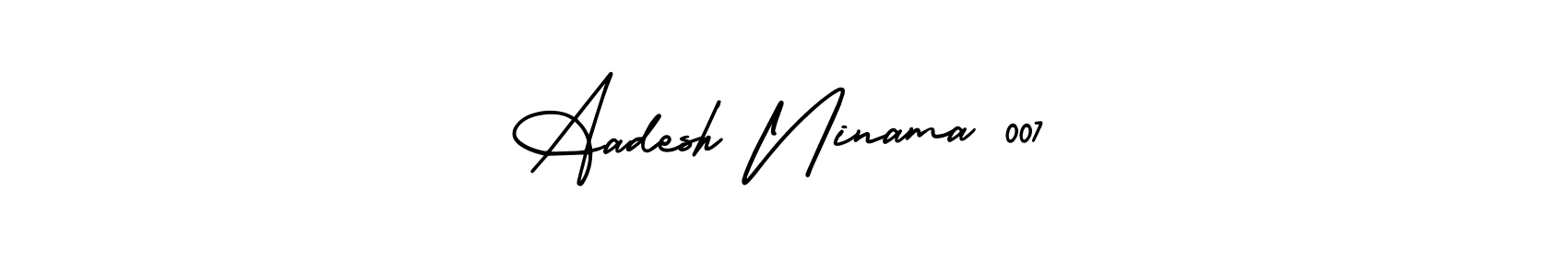 This is the best signature style for the Aadesh Ninama 007 name. Also you like these signature font (AmerikaSignatureDemo-Regular). Mix name signature. Aadesh Ninama 007 signature style 3 images and pictures png