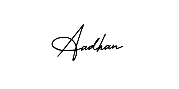 Use a signature maker to create a handwritten signature online. With this signature software, you can design (AmerikaSignatureDemo-Regular) your own signature for name Aadhan. Aadhan signature style 3 images and pictures png