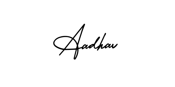 Make a beautiful signature design for name Aadhav. With this signature (AmerikaSignatureDemo-Regular) style, you can create a handwritten signature for free. Aadhav signature style 3 images and pictures png