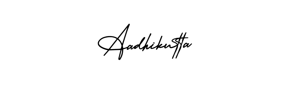 How to make Aadhikutta signature? AmerikaSignatureDemo-Regular is a professional autograph style. Create handwritten signature for Aadhikutta name. Aadhikutta signature style 3 images and pictures png