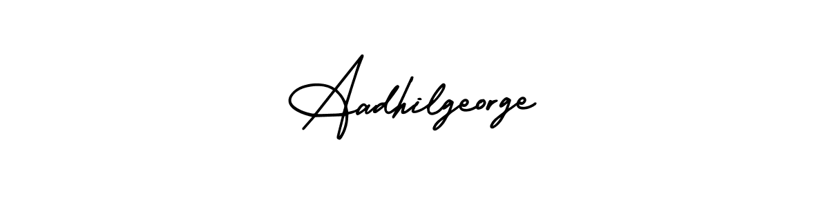 How to make Aadhilgeorge signature? AmerikaSignatureDemo-Regular is a professional autograph style. Create handwritten signature for Aadhilgeorge name. Aadhilgeorge signature style 3 images and pictures png