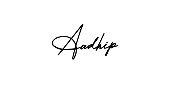 It looks lik you need a new signature style for name Aadhip. Design unique handwritten (AmerikaSignatureDemo-Regular) signature with our free signature maker in just a few clicks. Aadhip signature style 3 images and pictures png