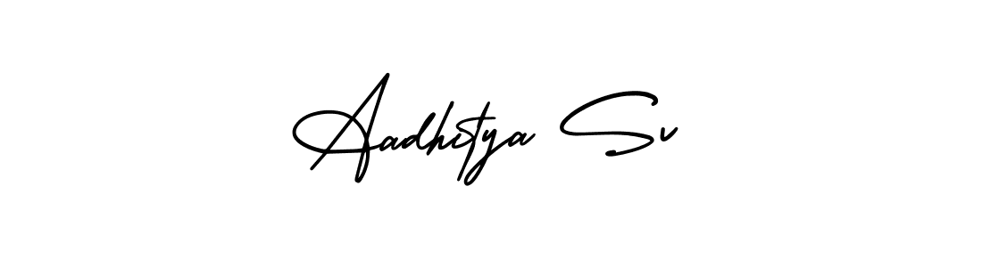AmerikaSignatureDemo-Regular is a professional signature style that is perfect for those who want to add a touch of class to their signature. It is also a great choice for those who want to make their signature more unique. Get Aadhitya Sv name to fancy signature for free. Aadhitya Sv signature style 3 images and pictures png
