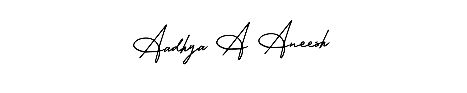 Use a signature maker to create a handwritten signature online. With this signature software, you can design (AmerikaSignatureDemo-Regular) your own signature for name Aadhya A Aneesh. Aadhya A Aneesh signature style 3 images and pictures png