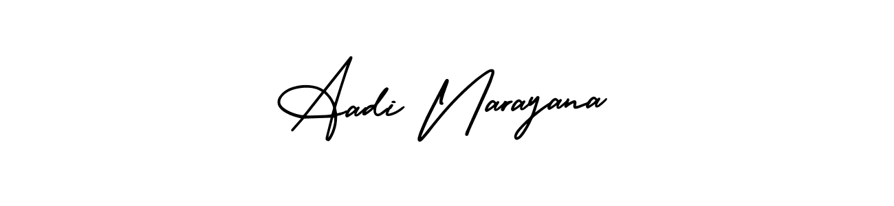 You should practise on your own different ways (AmerikaSignatureDemo-Regular) to write your name (Aadi Narayana) in signature. don't let someone else do it for you. Aadi Narayana signature style 3 images and pictures png