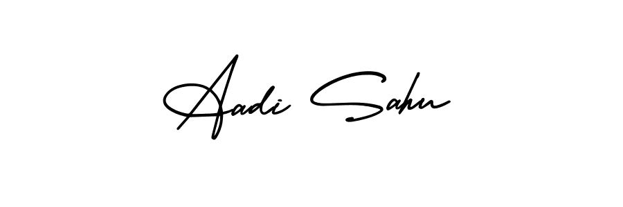 How to make Aadi Sahu name signature. Use AmerikaSignatureDemo-Regular style for creating short signs online. This is the latest handwritten sign. Aadi Sahu signature style 3 images and pictures png