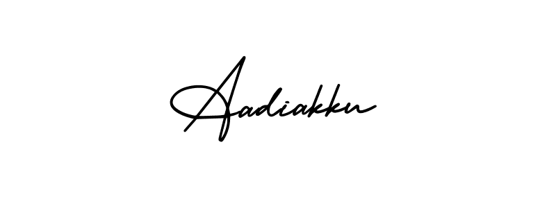 AmerikaSignatureDemo-Regular is a professional signature style that is perfect for those who want to add a touch of class to their signature. It is also a great choice for those who want to make their signature more unique. Get Aadiakku name to fancy signature for free. Aadiakku signature style 3 images and pictures png