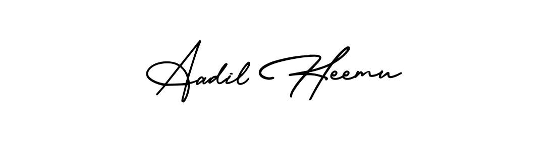 Also You can easily find your signature by using the search form. We will create Aadil Heemu name handwritten signature images for you free of cost using AmerikaSignatureDemo-Regular sign style. Aadil Heemu signature style 3 images and pictures png